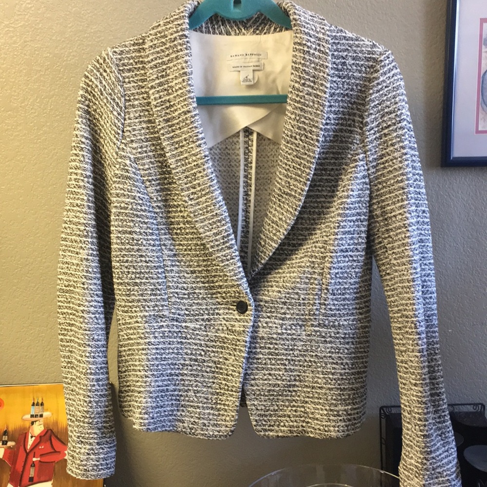 BANANA REPUBLIC Italian Tweed Knit Blazer